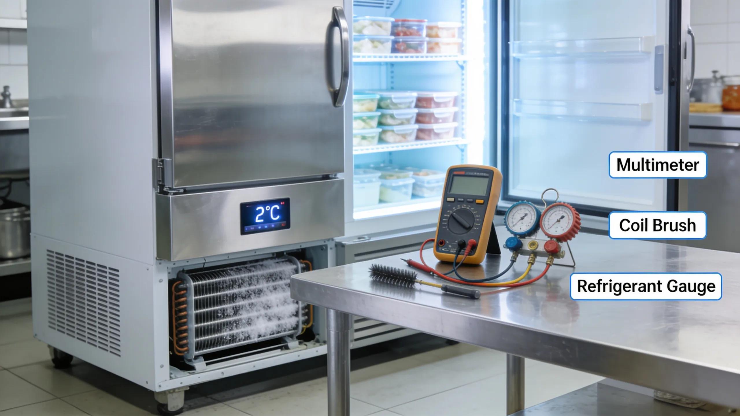 Well-maintained commercial freezer highlighting preventive maintenance practices